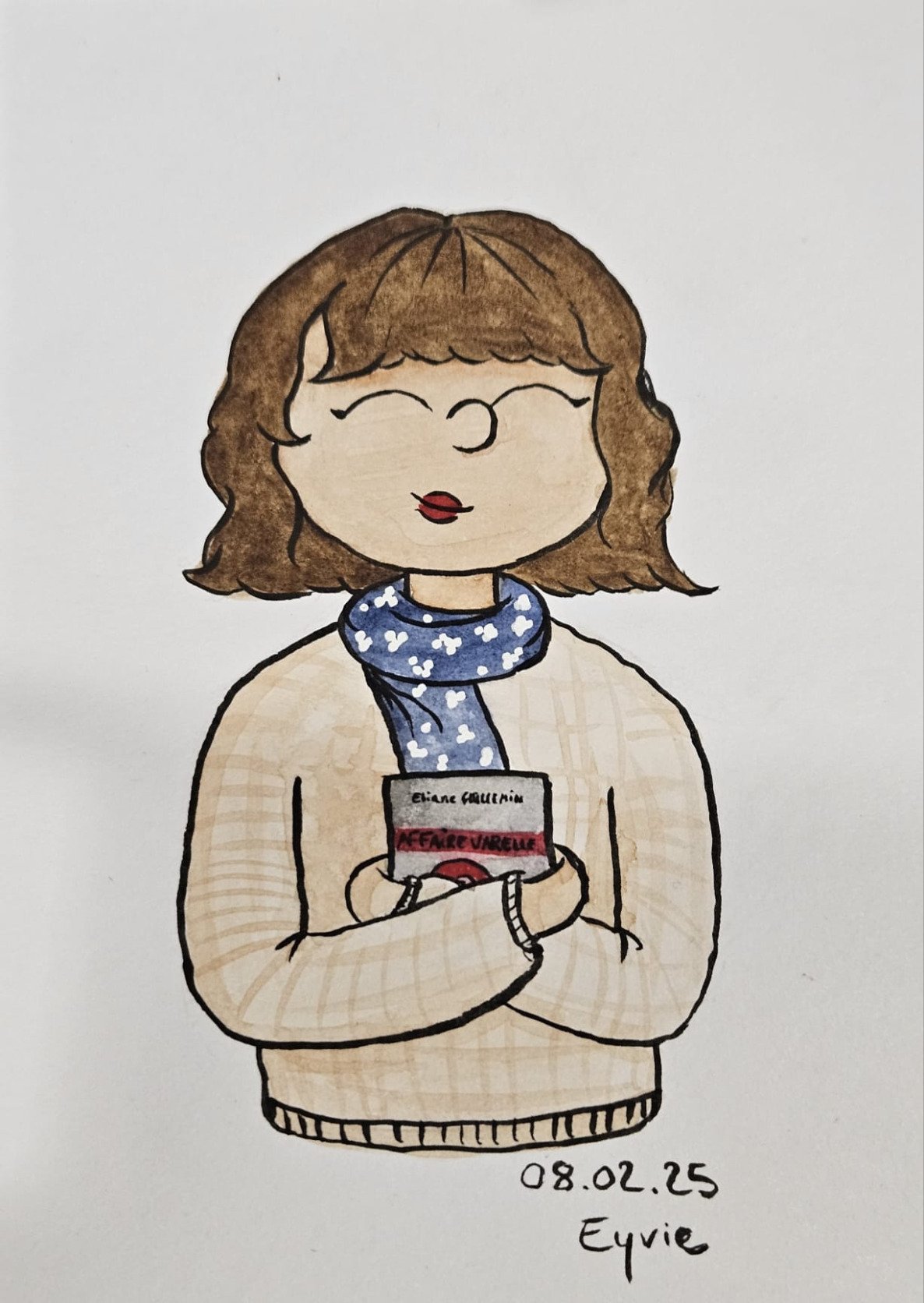 Croquis me représentant, d'Eyvie Berry, dessinatrice du salon.