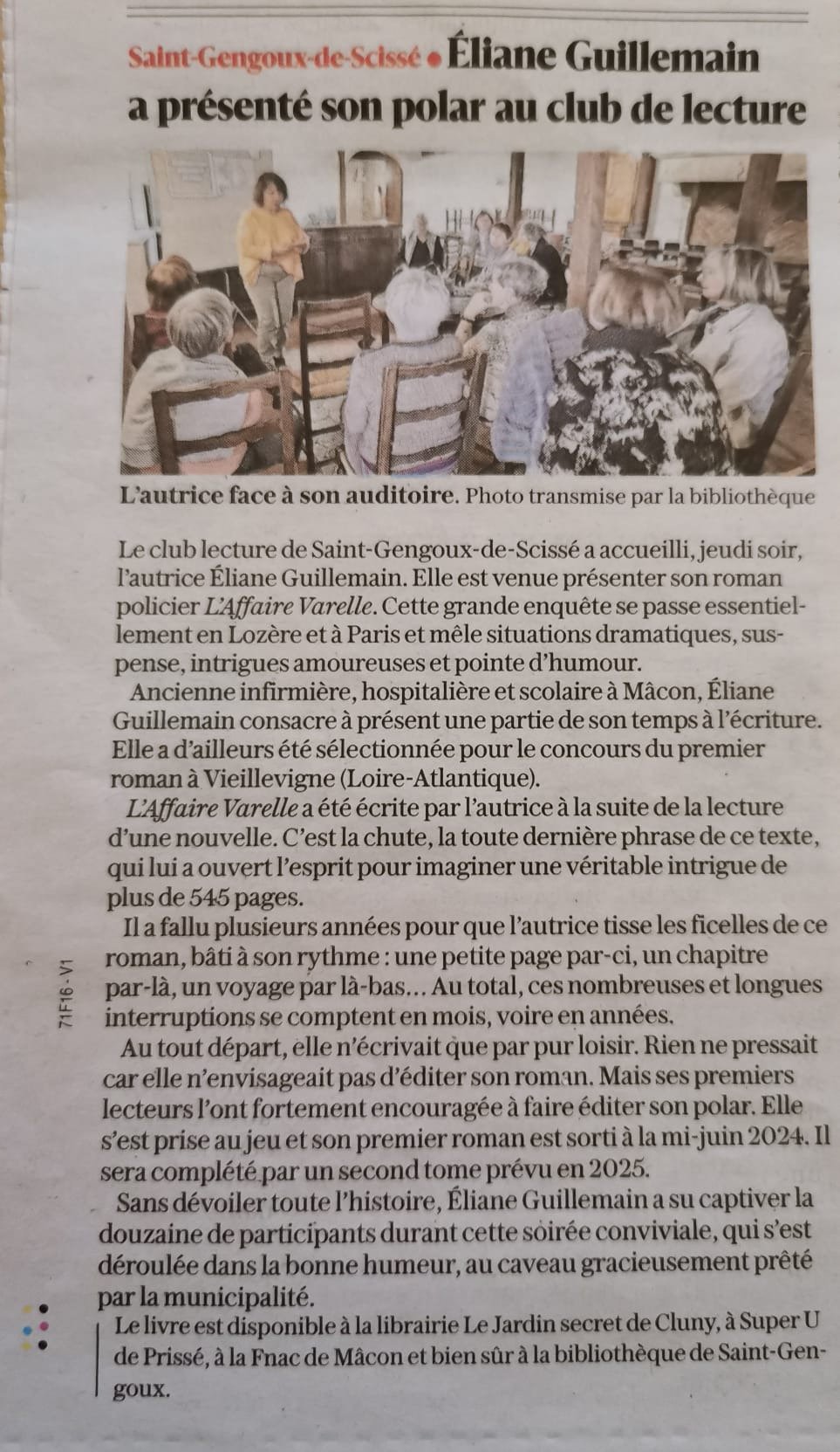 Article JSL, Saint Gengoux de Scissé.